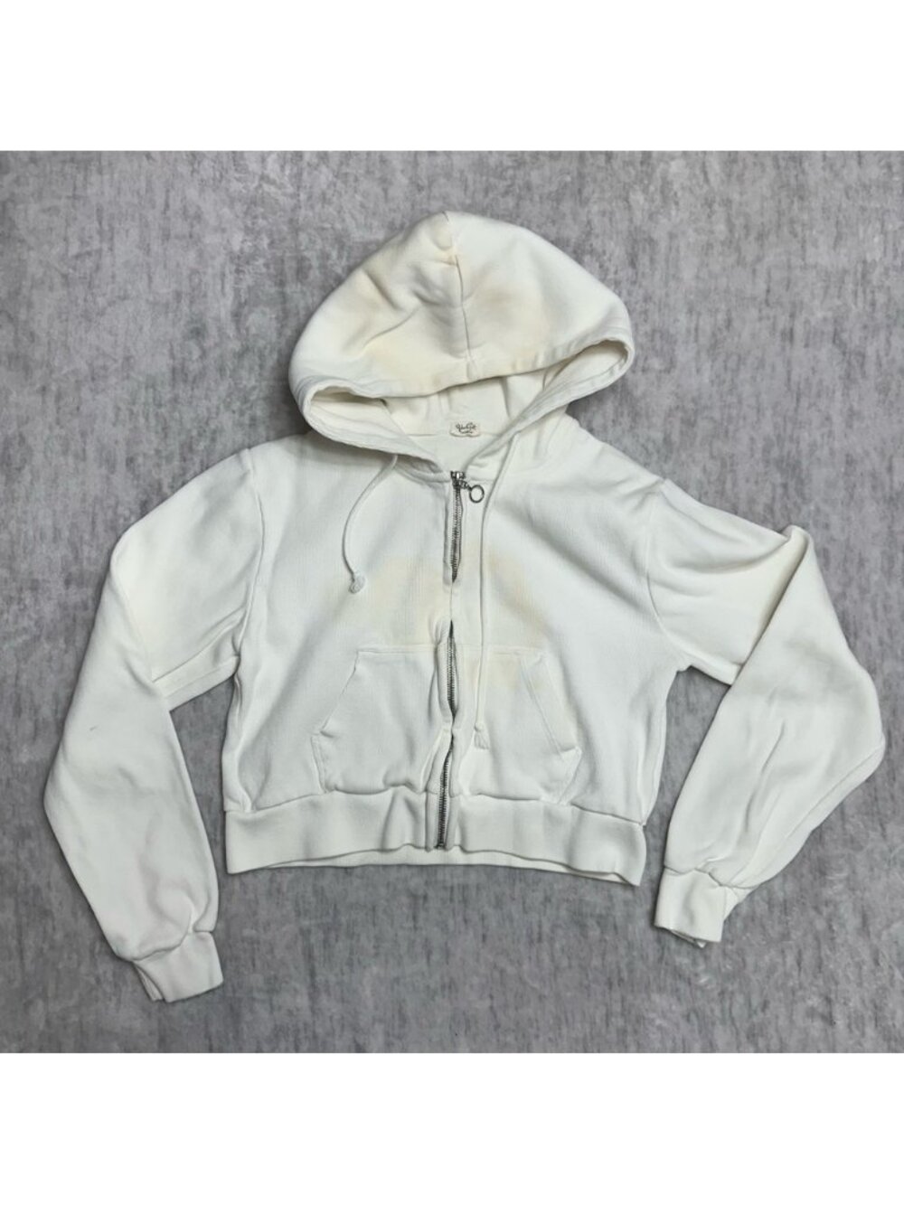 Brandy Melville John Galt Zip Up Hoodie - Cream